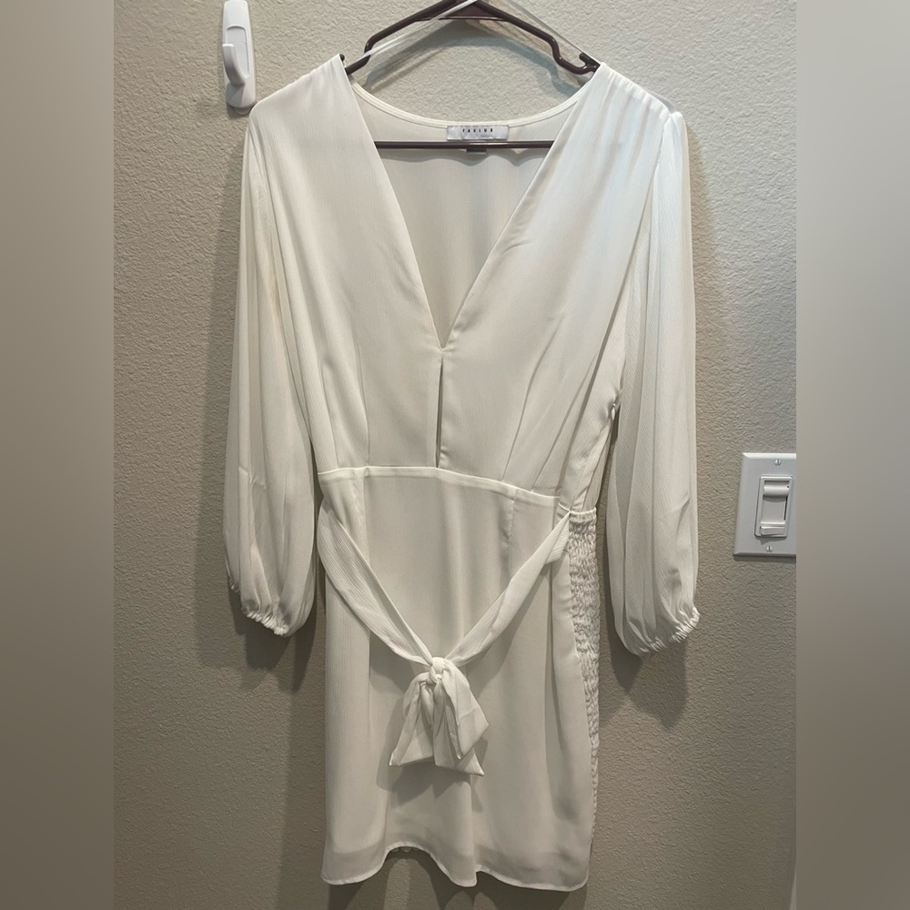 White long-sleeve dress